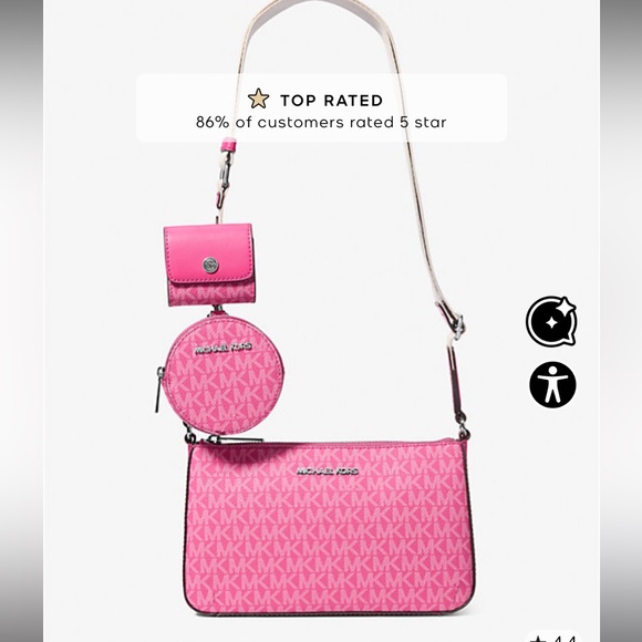MICHAEL KORS HOT PINK Jet Set Signature Logo Crossbody Bag with Case - Picture 1 of 5